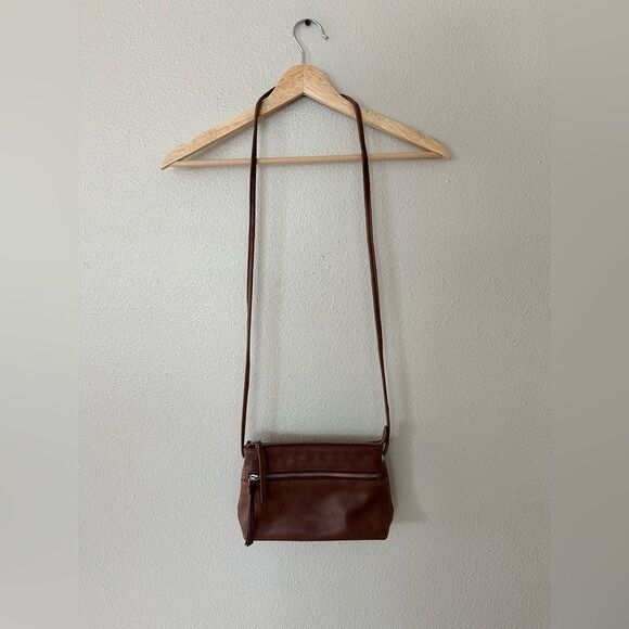 Ili New York RFID Genuine Leather Brown Crossbody Shoulder Bag Adjustable - Picture 1 of 11